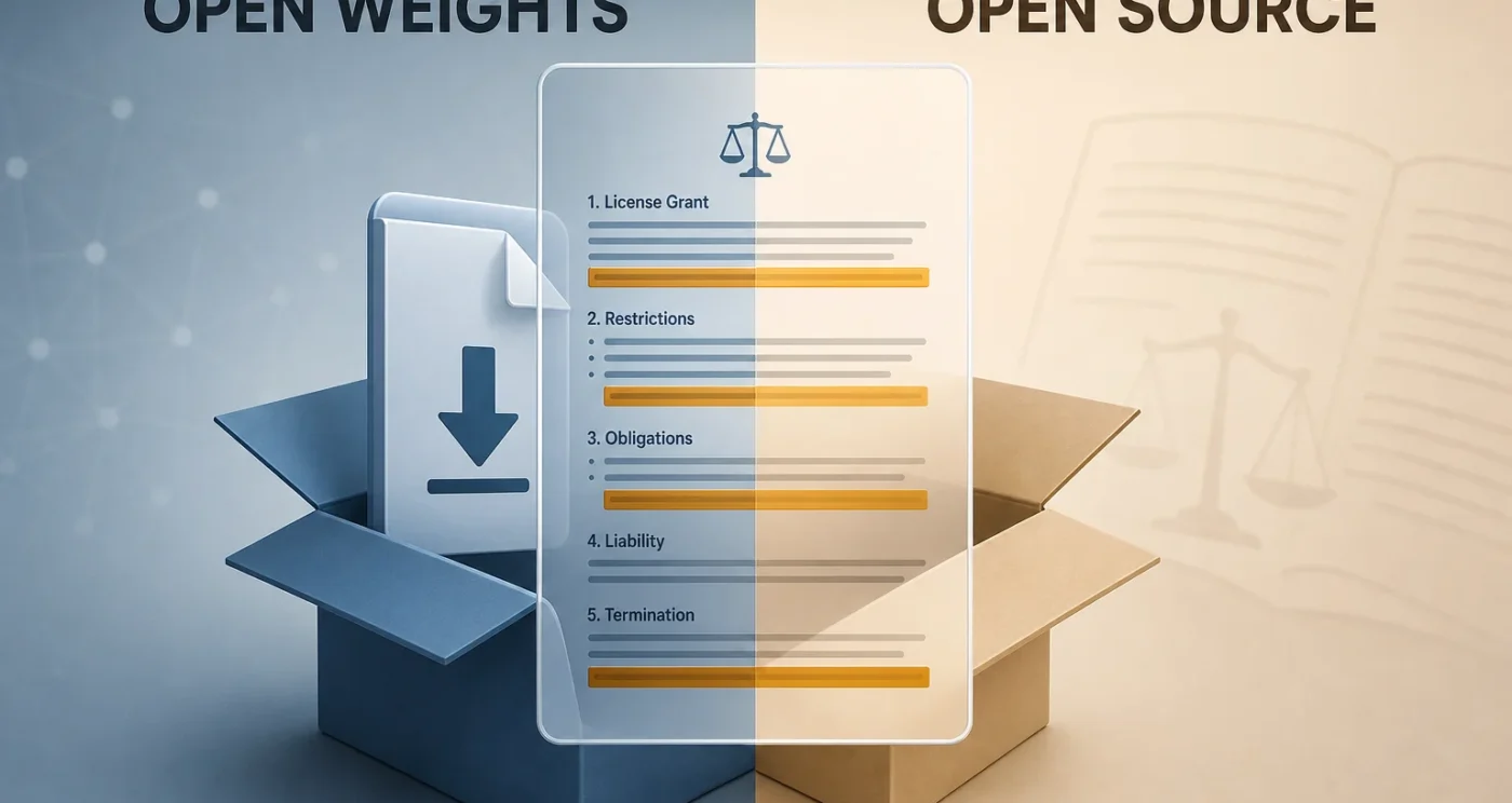 Editorial illustration for Open Source LLM or Just Open Weights? Check the License Before You Deploy