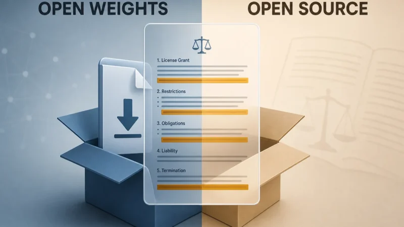 Editorial illustration for Open Source LLM or Just Open Weights? Check the License Before You Deploy